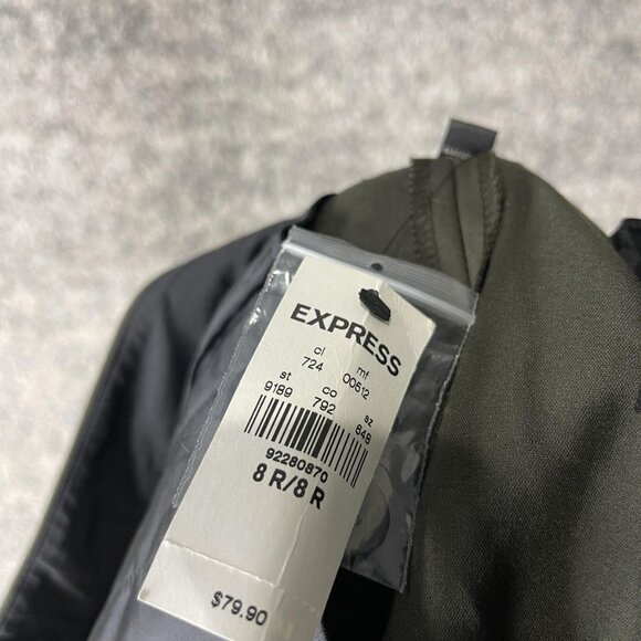 Express Pants Womens 8R Olive Green Columnist Barely Boot Mid Rise Dress Work - Picture 11 of 12